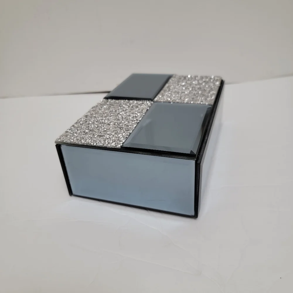 Mirror Jewelry, storage box with rhinestones